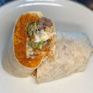 Chile Relleno Burrito con Carne Asada